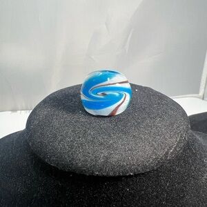 Blue Swirl Glass Ring